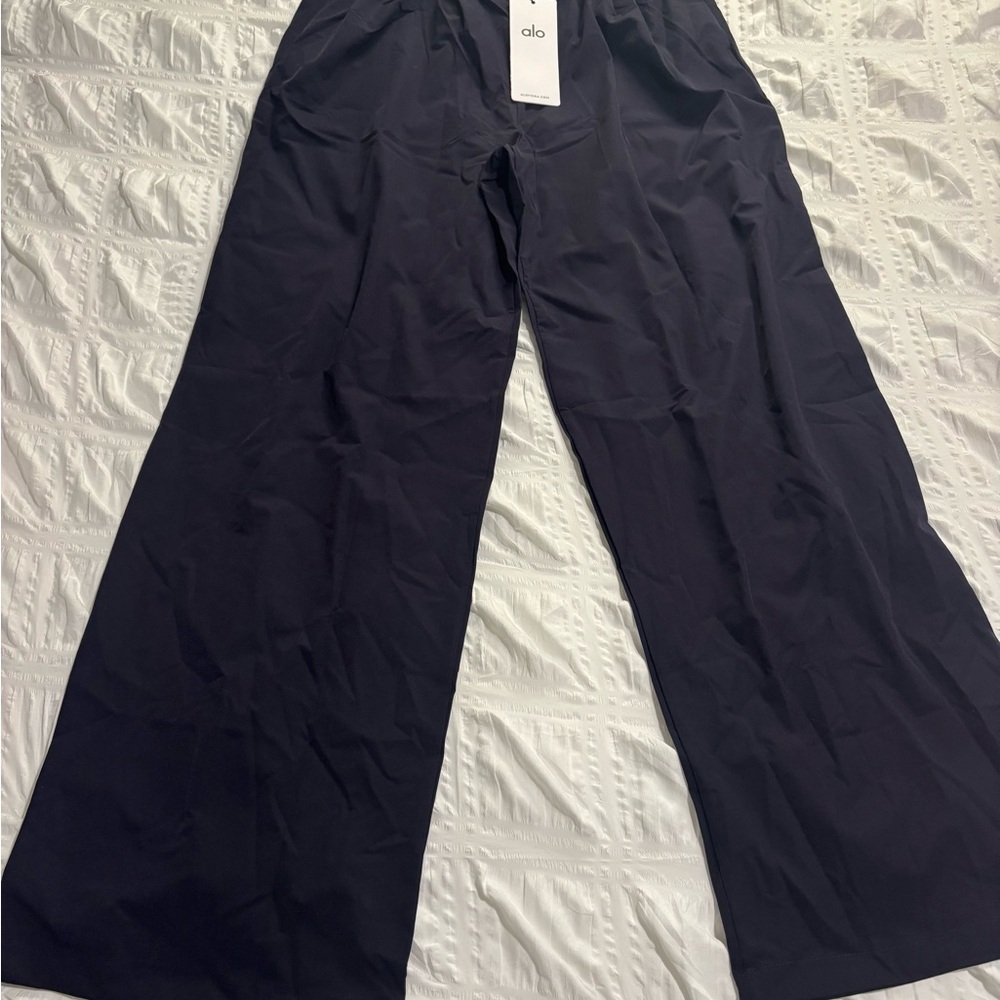 ALO Yoga Navy Blue Wide-Leg Pants